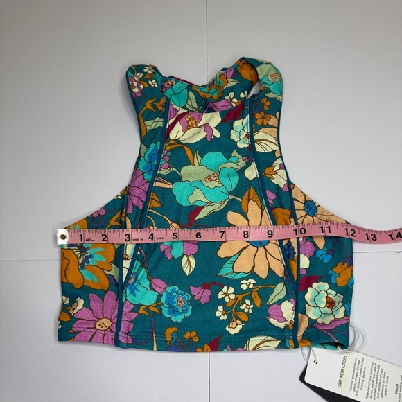 Beach Bunny Spencer Sports Bra XS Floral Print | NWT | High Neck Racerback - Picture 5 of 8